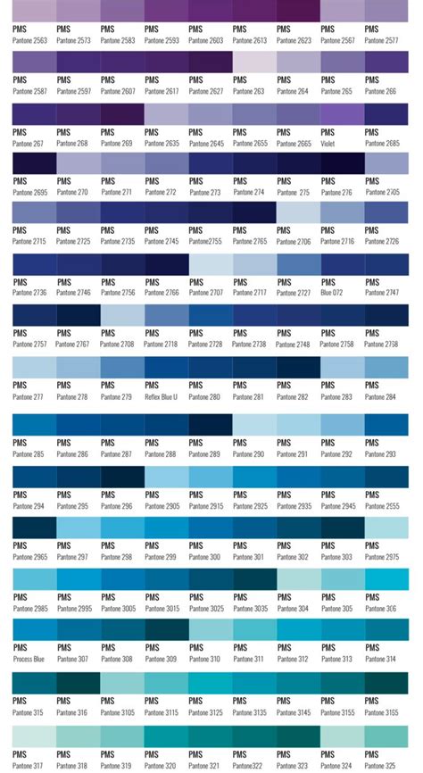 Pantone Color Chart Blue