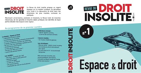 Revue du droit insolite n 1 Espace Droit Curiosités Juridiques