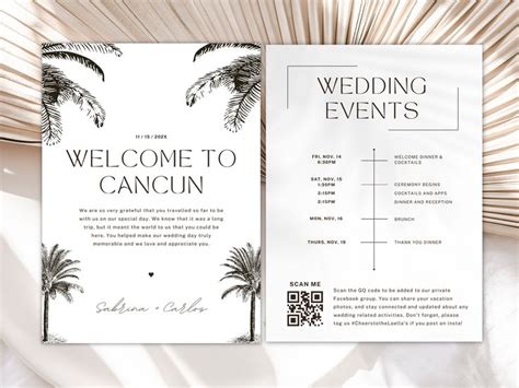 Destination Wedding Welcome Letter Destination Wedding Itinerary