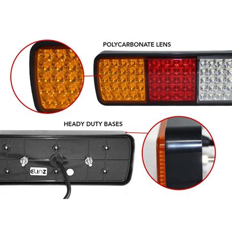 Buy Elinz 2x Led Tail Lights Stop Reverse Turn Indicator 12v Caravan Truck 10m Narva 7 Core