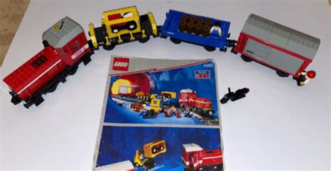 Lego Eisenbahn 9v Güterzug Rote Diesellok Aus Set 4563 3 Waggons