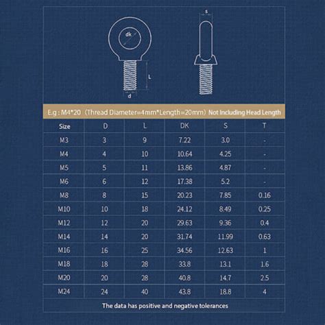 M M M M M M M A Stainless Steel Lifting Eye Bolts Metric