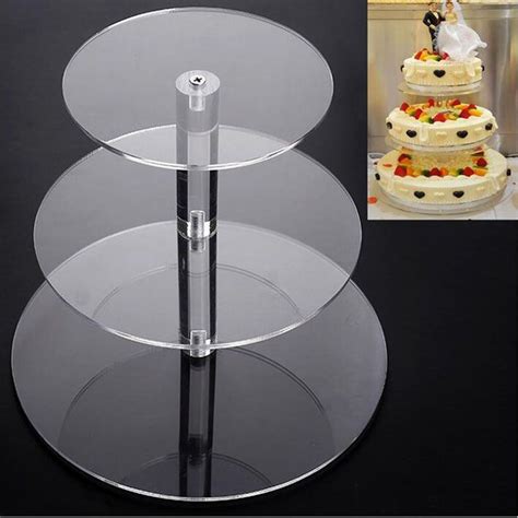 3 Tier Acrylic Cupcake Stand Transparent Cake Tower Rack Holder Pan