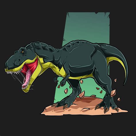 Green Angry Tyrannosaurus T Rex Vector Art At Vecteezy