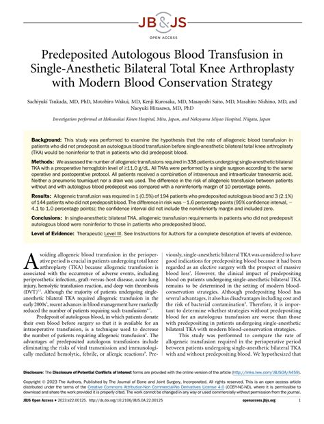 Pdf Predeposited Autologous Blood Transfusion In Single Anesthetic