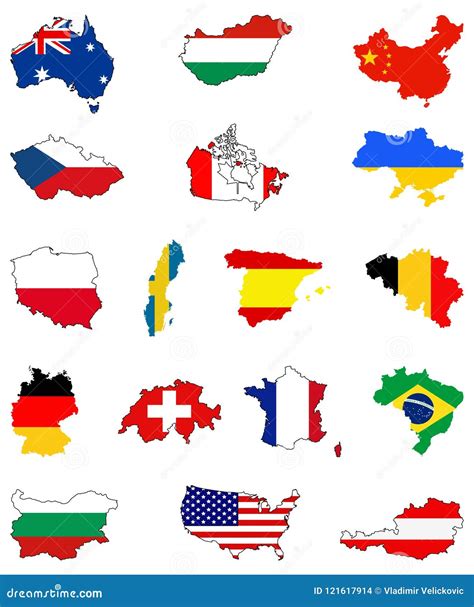 World Maps and Flags - Countries in the World Stock Vector ...