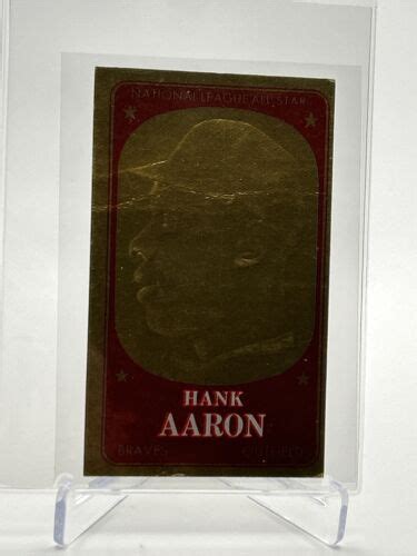 Topps Embossed Hank Aaron Baseball Card Vg Quality Free