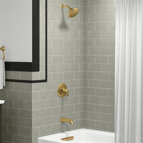 Kohler Avail Vibrant Brushed Moderne Brass 1 Handle Multi Function Round Bathtub And Shower