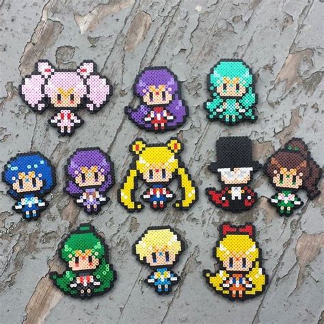 Sailor Moon Characters Perler Beads By Burrito Princess Perler Beads Designs Perler Bead