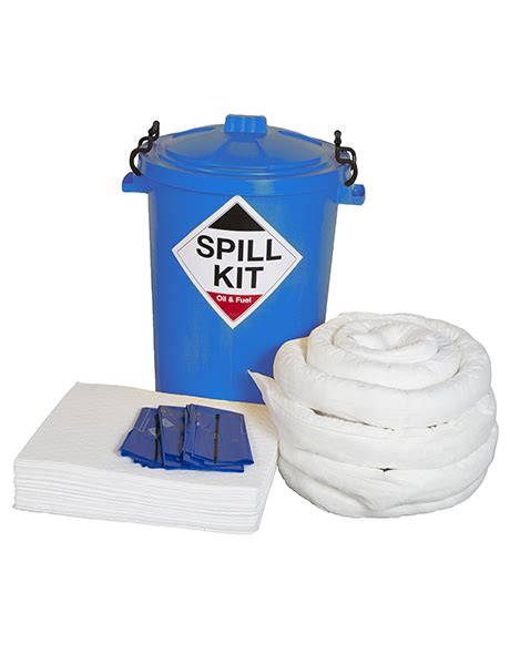 Oil And Fuel Spill Kit In Blue Drum From 80l To 100l