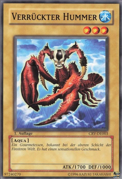 Recollectibles Sammelkarte Yugioh Karte Verrückter Hummer Deutsch Yu