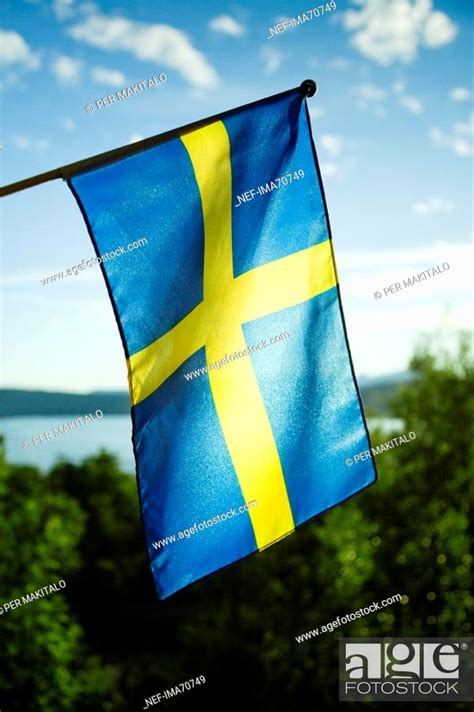 A Swedish flag, Norway, Stock Photo, Picture And Royalty Free Image ...