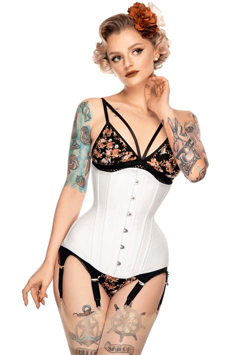 Corset Underbust Longline Classic White Rebel Madness