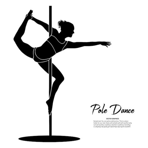 Premium Vector Silhouette Of Woman Practicing Pole Dance Vector