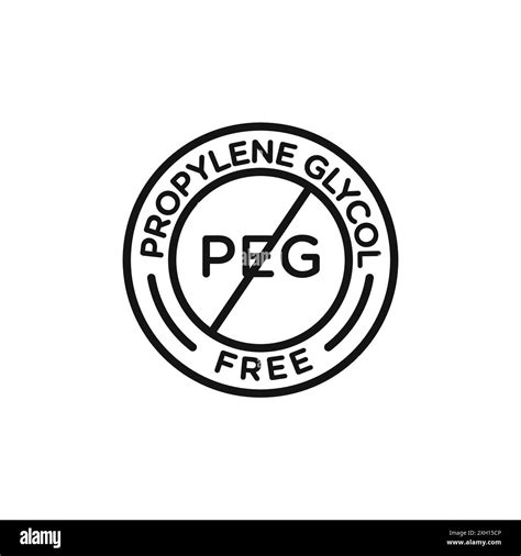 Propylene Glycol Free Icon Logo Sign Vector Outline In Black And White