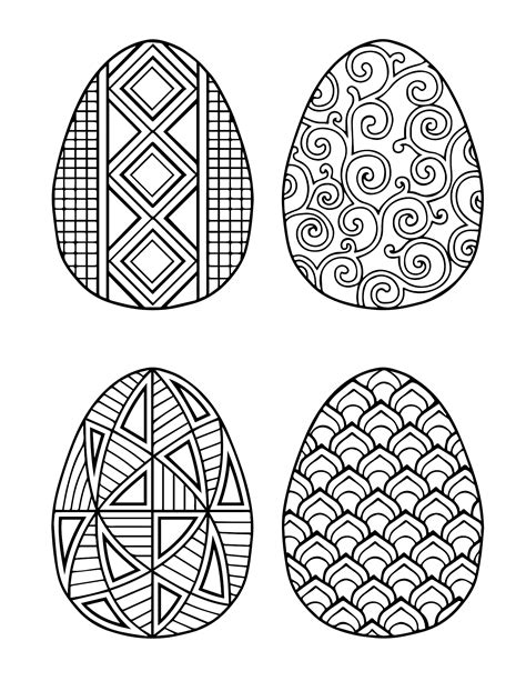 Multiple Easter Egg Coloring Page