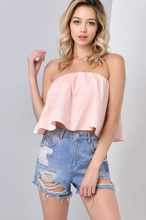 Pre Sale Pink Strapless Ruffle Tube Top In 2019