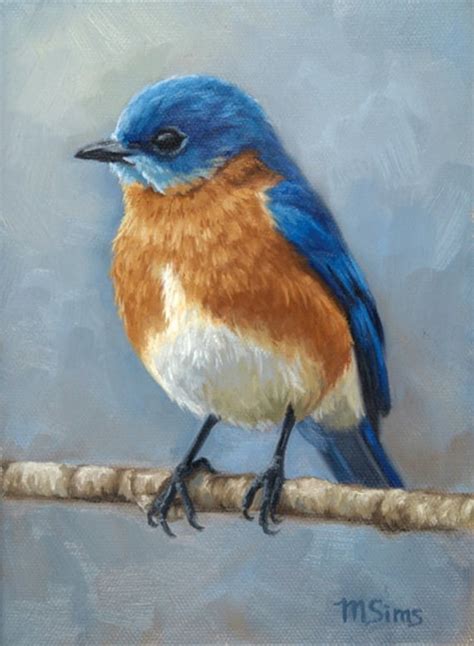 Eastern Bluebird bird painting Open edition print | Etsy