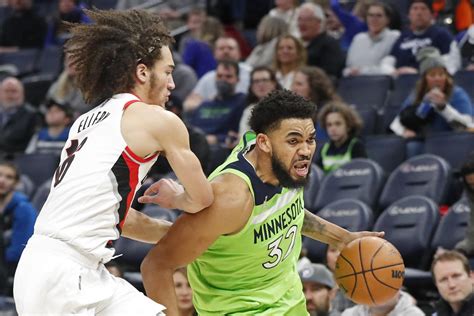 Karl Anthony Towns Leads Wolves Past Blazers Gma News Online