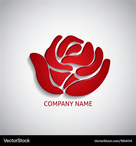 Company logo red rose Royalty Free Vector Image