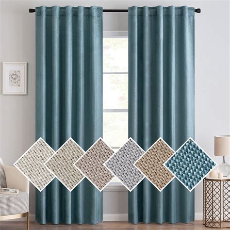 MIULEE Linen Texture Curtains 108 Inches Long Blackout Curtain Panels