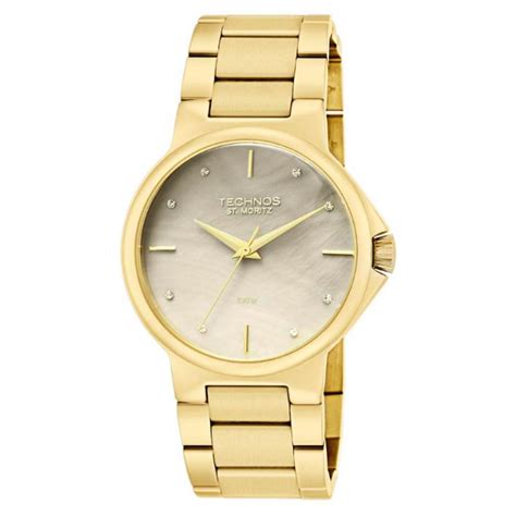 Relógio technos feminino elegance st moritz dourado 2035lwk 4c