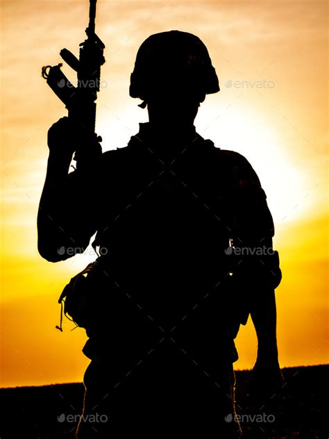 Soldier at sunset Stock Photo by Getmilitaryphotos | PhotoDune