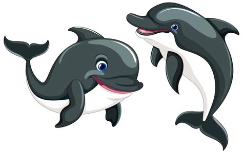 Premium Vector Smiling Dolphin Cartoon