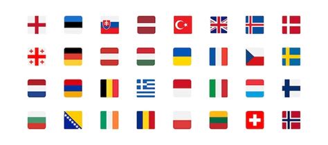 Icono De Banderas Europeas Pa Ses De Europa Establecen Signos S Mbolo