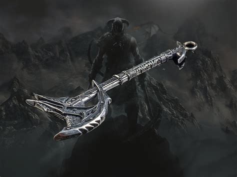 Sterling Silver Daedric Battle Axe Video Game Necklace Fantasy Larp