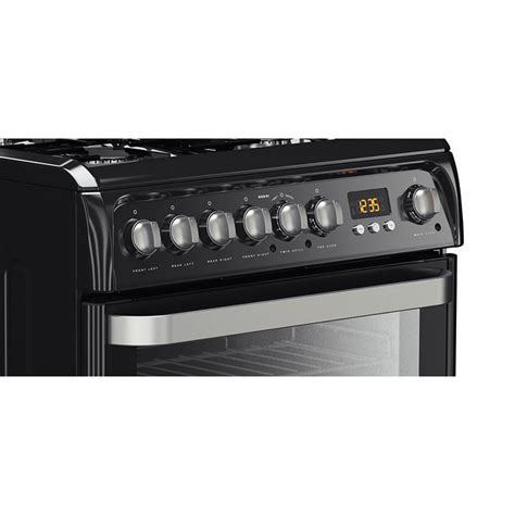 Hotpoint Ultima 60cm Double Oven Dual Fuel Cooker Black