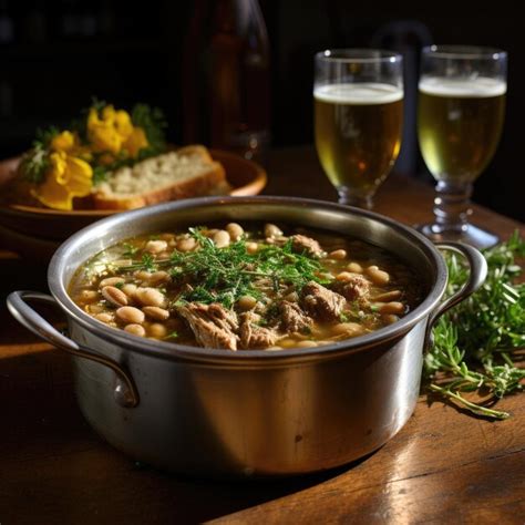 Premium Photo Cassoulet De Toulouse Traditional Bean Stew With Pork Sausages And Duck Meat Stew