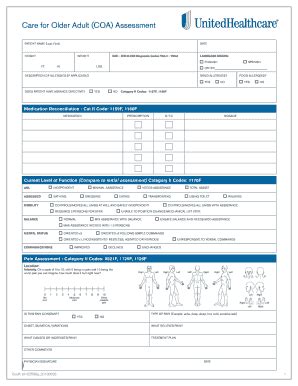 Care For Older Adult Coa Assessment Form Fill And Sign Printable