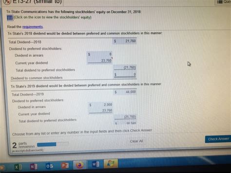 Solved Dividend in arrears 2,000 Current year dividend | Chegg.com
