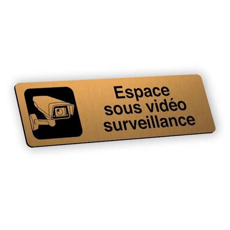 Plaque Signal Tique Grav E Autocollante Espace Sous Vid O Surveillance