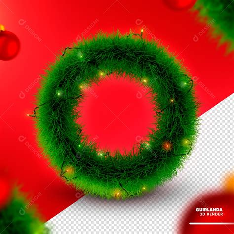 Ícone de Natal Guirlanda 3D PSD Para Composição download Designi