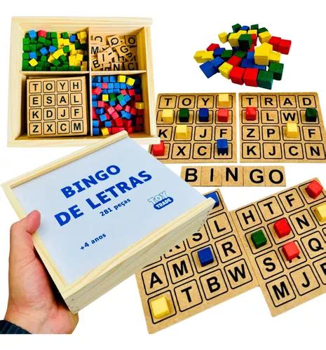 Jogo Bingo De Letras 281 Peças Em Madeira Educar Brincando MercadoLivre