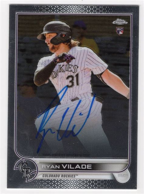 Topps Chrome Ryan Vilade Rookie Autograph Auto Rc Rockies Ebay