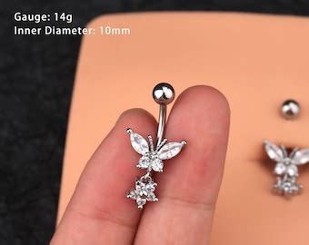 Butterfly Belly Button Piercing Etsy UK