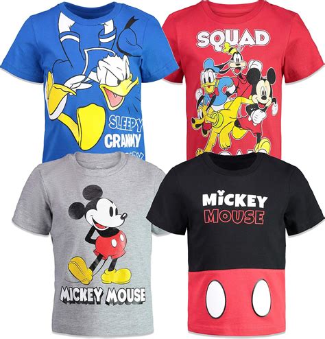 Disney Mickey Mouse 4 Pack Short Sleeve T Shirts Clothing