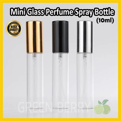 PREMIUM 10ml Perfume Spray Glass Bottle Round Cylinder With Chrome Cap