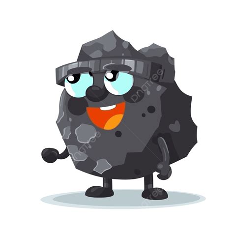 Coal Clipart Cartoon Type Of Rock Posing In Funny Position Vector, Rock ...