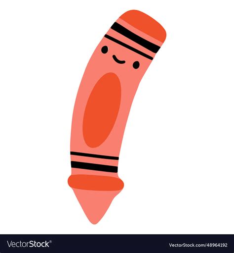 Red crayon cute Royalty Free Vector Image - VectorStock