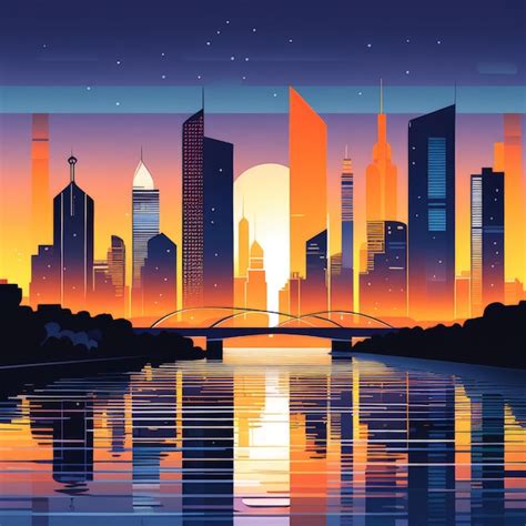 El Horizonte De La Ciudad De Nueva York Vector Premium