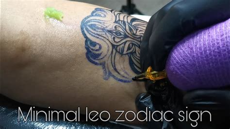 Minimal Leo Zodiac Tattoo Timelapse Youtube