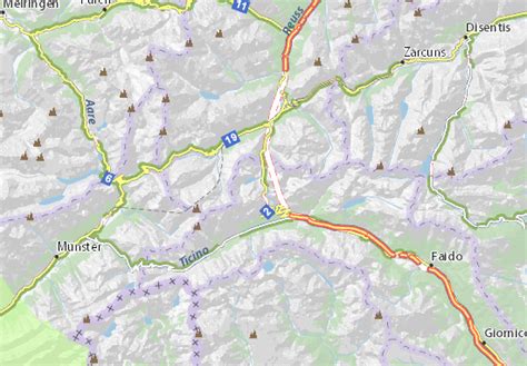 MICHELIN Saint Gotthard Pass map - ViaMichelin