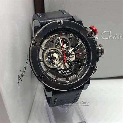 Jual Jam Alexandre Christie Ac Mcl Hitam Chrono Strap Kulit Pria