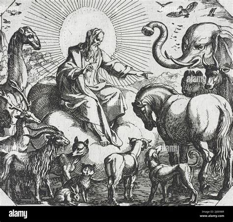 God Creating The Land Animals Antonio Tempesta Italy Florence 1555