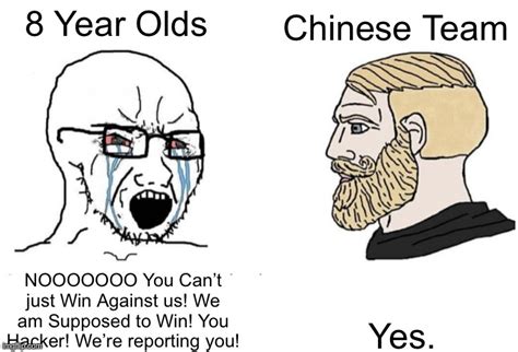 Soyjack 8 Year Olds Vs Chad Chinese Players Imgflip