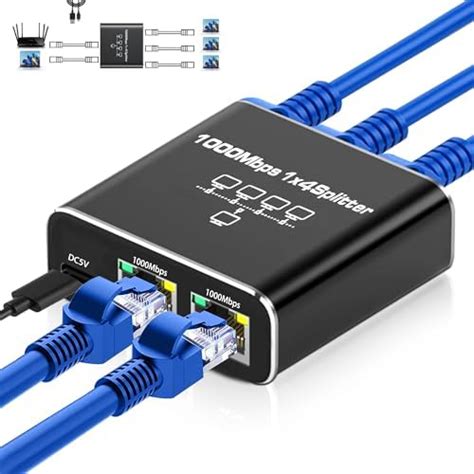 Ethernet Splitter Gigabit Network Port Splitter 1 In 2 Out 1 Female To 2 Female